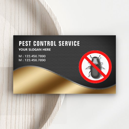 Black Mesh Gold Pest Control Service Visitekaartje