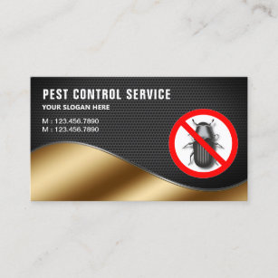 Black Mesh Gold Pest Control Service Visitekaartje