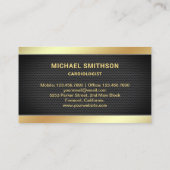 Black Mesh Gold Stethoscope Medical Professional Visitekaartje (Achterkant)