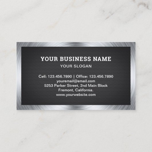 Black Mesh Hardware Power Tool Red Drill Machine Visitekaartje (Achterkant)