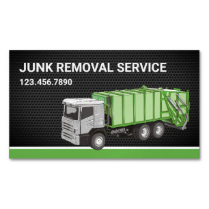 Black Mesh Junk Removal Service Garbage Truck Magnetisch Visitekaartje