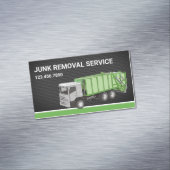 Black Mesh Junk Removal Service Garbage Truck Magnetisch Visitekaartje (Voorbeeld)