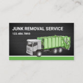 Black Mesh Junk Removal Service Garbage Truck Visitekaartje (Voorkant)
