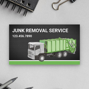 Black Mesh Junk Removal Service Garbage Truck Visitekaartje