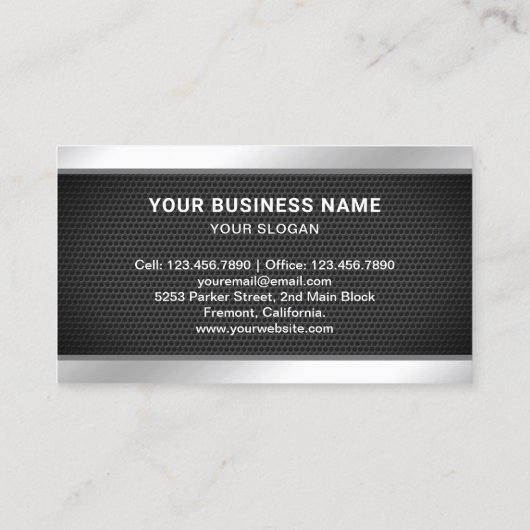 Black Mesh Logistiek Transport Vrachtwagen Visitekaartje (Achterkant)