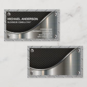 Black Mesh | Metaalschroeven | Staal Visitekaartje (Voorkant / Achterkant)