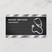 Black Mesh Metallic Steel Stethoscope Doctor Visitekaartje (Voorkant)