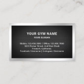 Black Mesh Silver Fitness Personal Trainer Foto Visitekaartje (Achterkant)
