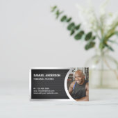 Black Mesh Silver Fitness Personal Trainer Foto Visitekaartje (Staand voorkant)