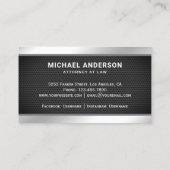 Black Mesh Silver Justice Scale advocaat Visitekaartje (Achterkant)