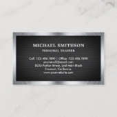 Black Mesh Steel Barbell Fitness Personal Trainer Visitekaartje (Achterkant)