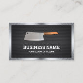 Black Mesh Steel Butcher Knife Meat Shop Visitekaartje (Voorkant)