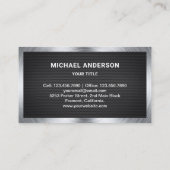 Black Mesh Steel Motorbike Motorfiets Monteur Visitekaartje (Achterkant)