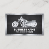 Black Mesh Steel Motorbike Motorfiets Monteur Visitekaartje (Voorkant)