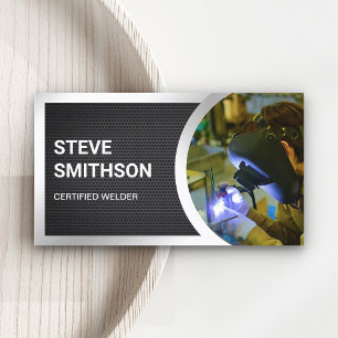 Black Mesh Steel Welding Fabricator Welder Visitekaartje