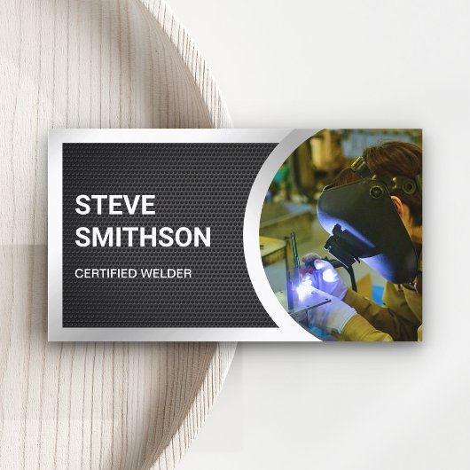 Black Mesh Steel Welding Fabricator Welder Visitekaartje