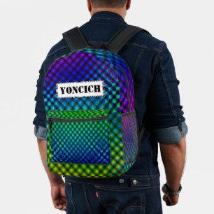 Black Mesh White Balls Moire van Kenneth Yoncich Bedrukte Rugzak