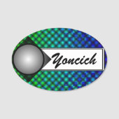 Black Mesh White Balls Moire van Kenneth Yoncich Naamplaatje (Voorkant)