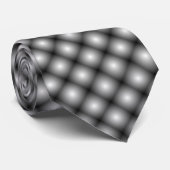 Black Mesh White Balls Moire van Kenneth Yoncich Stropdas (Opgerold)