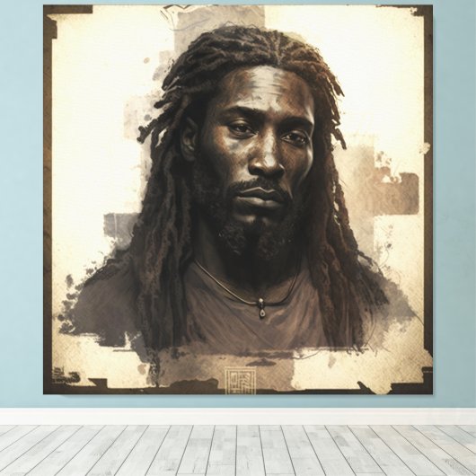 Black Messiah Canvas Afdruk (Insitu (Houten vloer))
