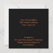 Black met Oranje poka Dots Party Invite Kaart (Achterkant)
