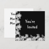 Black met White Frosted Edges Invitation Kaart (Voorkant / Achterkant)