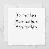 Black met White Frosted Edges Invitation Kaart (Achterkant)