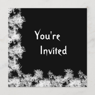Black met White Frosted Edges Invitation Kaart