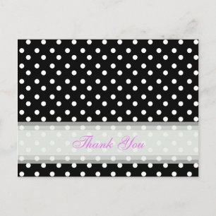 Black met White Polka Dot Bedankt kaarten