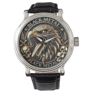 Black Metal Armbanduhr Adler mit Totenkopf Horloge