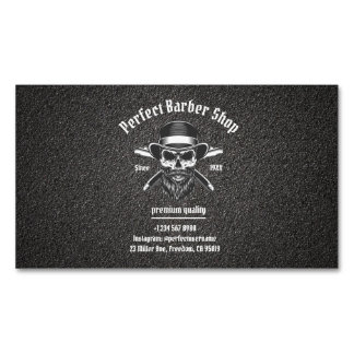 Black Metal Beard Modern Elegant Barber Salon Magnetisch Visitekaartje