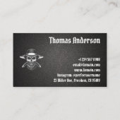 Black Metal Beard Modern Elegant Barber Salon Visitekaartje (Achterkant)