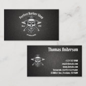 Black Metal Beard Modern Elegant Barber Salon Visitekaartje (Voorkant / Achterkant)