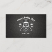 Black Metal Beard Modern Elegant Barber Salon Visitekaartje (Voorkant)
