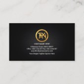 Black Metal Bord Column Taxi Driver Transport Visitekaartje (Achterkant)