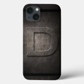 Black Metal D Monogram Iphone Case (Achterkant)