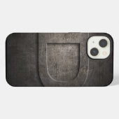 Black Metal D Monogram Iphone Case Hoesje (Achterkant horizontaal)