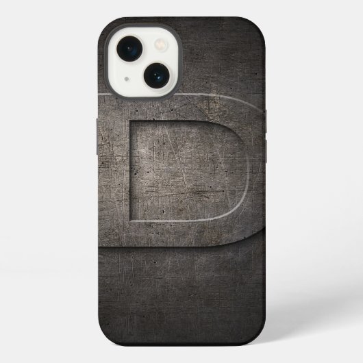Black Metal D Monogram Iphone Case Hoesje (Achterkant)