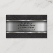 Black Metal Diamond Pattern Visitekaartje (Achterkant)
