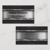 Black Metal Diamond Pattern Visitekaartje (Voorkant / Achterkant)