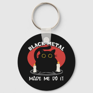 Black Metal Funny Quote Zwarte satanische kat Sleutelhanger