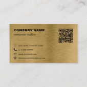 Black Metal Gold Background QR Code Visitekaartje (Achterkant)