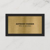 Black Metal Gold Background QR Code Visitekaartje (Voorkant)