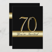 Black Metal Gold Print 70e verjaardag Kaart (Voorkant / Achterkant)