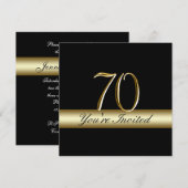 Black Metal Gold Print 70e verjaardag Kaart (Voorkant / Achterkant)
