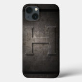 Black Metal H Monogram Iphone Case (Achterkant)
