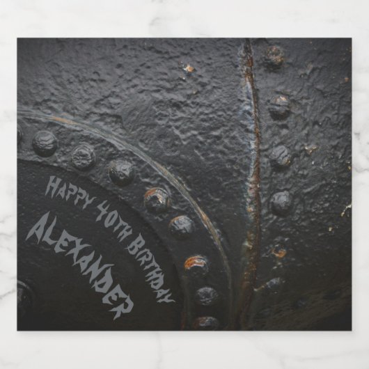 Black metal industrial-style man's partij bier etiket (Enkel label)