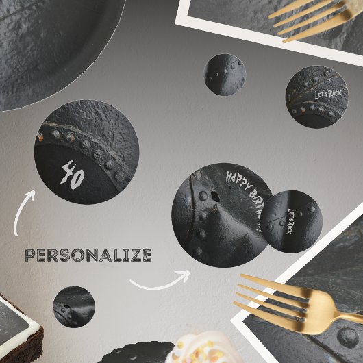 Black metal industrial-style man's partij confetti