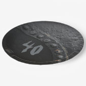 Black metal industrial-style man's partij papieren bordje (Gekanteld)