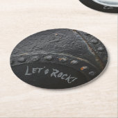 Black metal industrial-style man's partij ronde kartonnen onderzetter (Gebogen)